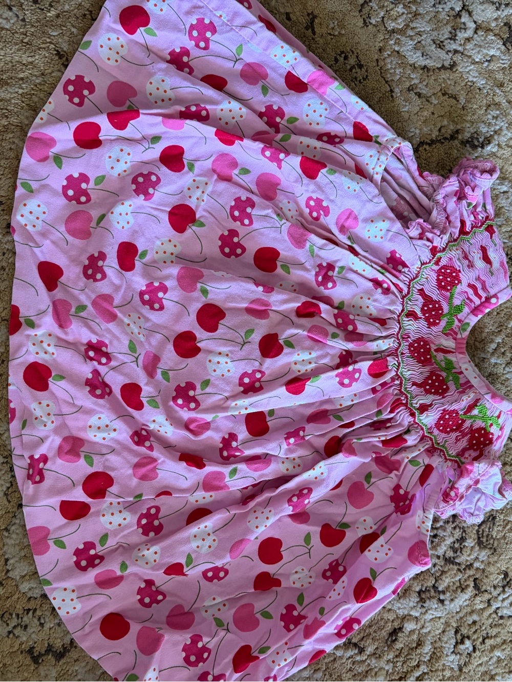 "Berry Sweet" handmade smocked dress - 18 months by Amanda Remembered GUC